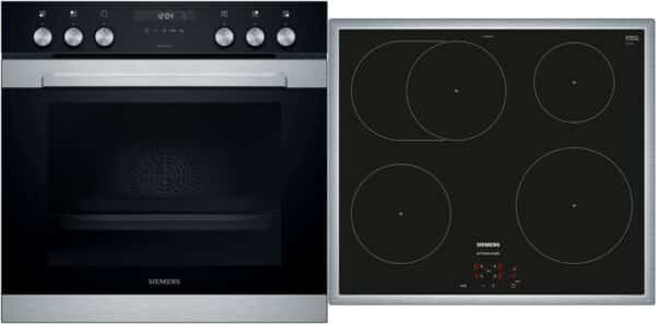 Siemens MKE3IV62 Herdset mit Induktionskochfeld bestehend aus HE317GTS1 + EI645CFB1M edelstahl + edelstahl /