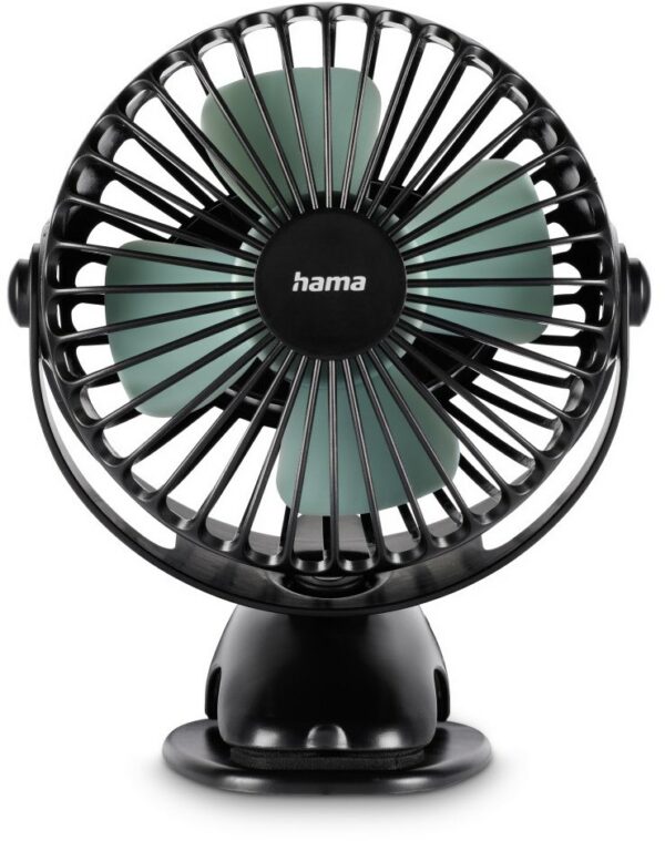 Hama USB-Tischventilator mit Clip Schwarz/Mintgrün