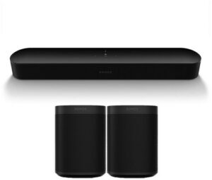 Sonos BEAM Soundbar + 2X ONE SL Surroundlautsprecher schwarz