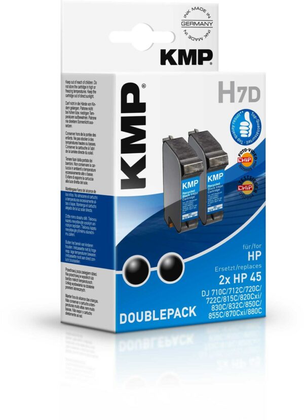 KMP H7D (2x 1100 S.) recycled Tinten-Doublepack schwarz