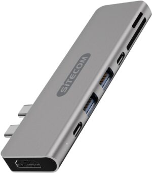 Sitecom Dual USB-C PD Multi Adapter für MacBook Pro