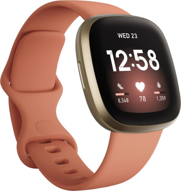 Fitbit Versa 3 Smartwatch pink clay/soft gold aluminum