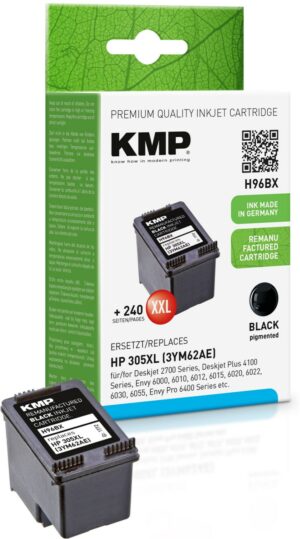 KMP H96BX (480S.) Tintenpatrone ersetzt HP 305XL (3YM62AE) schwarz