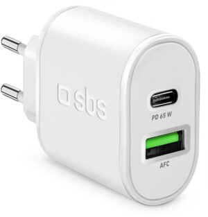 sbs Reiselader (65W+18W) Reiseladegerät weiss