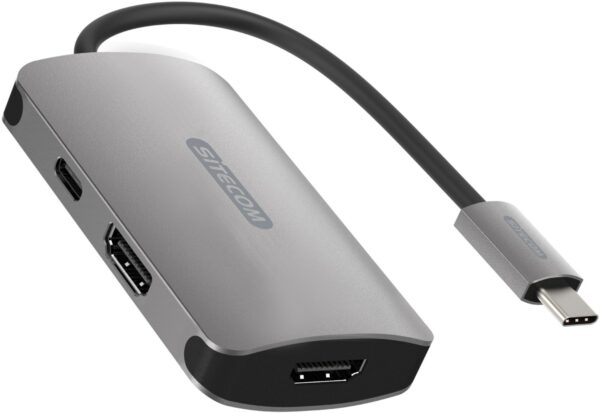 Sitecom USB-C > Dual HDMI Adapter USB-C Power silber/schwarz