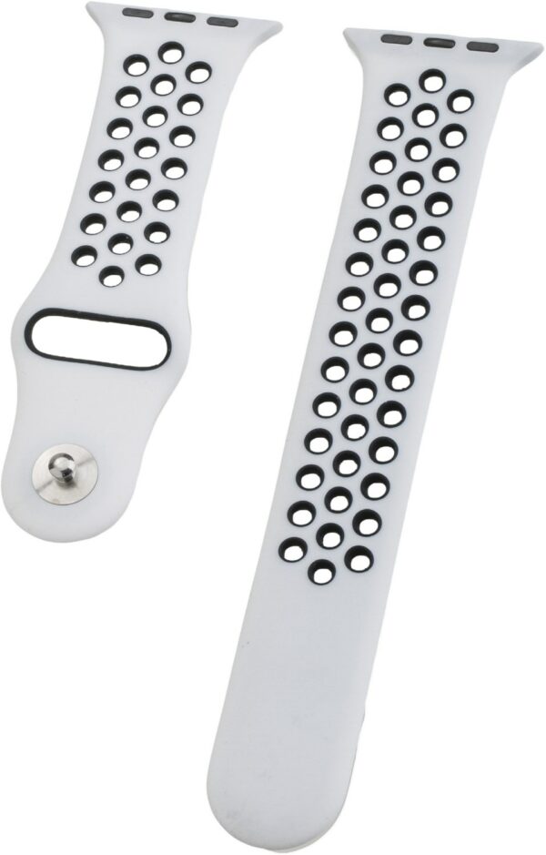 Peter Jäckel Watch Band Silikon dual für Apple Watch (44mm/42mm) white/black