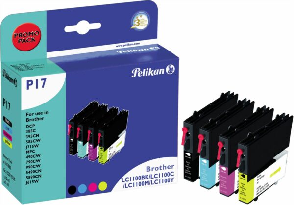 Pelikan P17 Tinten-Multipack ersetzt Brother LC1100VAL 4-farbig