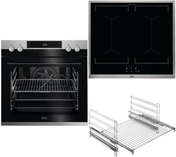 AEG EUR651IN Herdset mit Induktionskochfeld bestehend aus EPE63522BM+IEE64050XB+TR2LFV edelstahl/cleanst