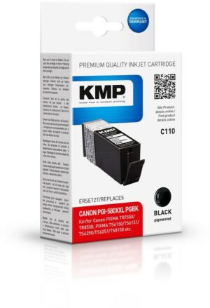 KMP C110 Tintenpatrone ersetzt Canon PGI-580PGBK XXL schwarz