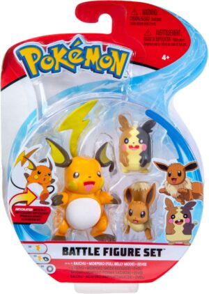 Jazwares Pokémon Battle Figur Set Evoli/Morpeko/Raichu