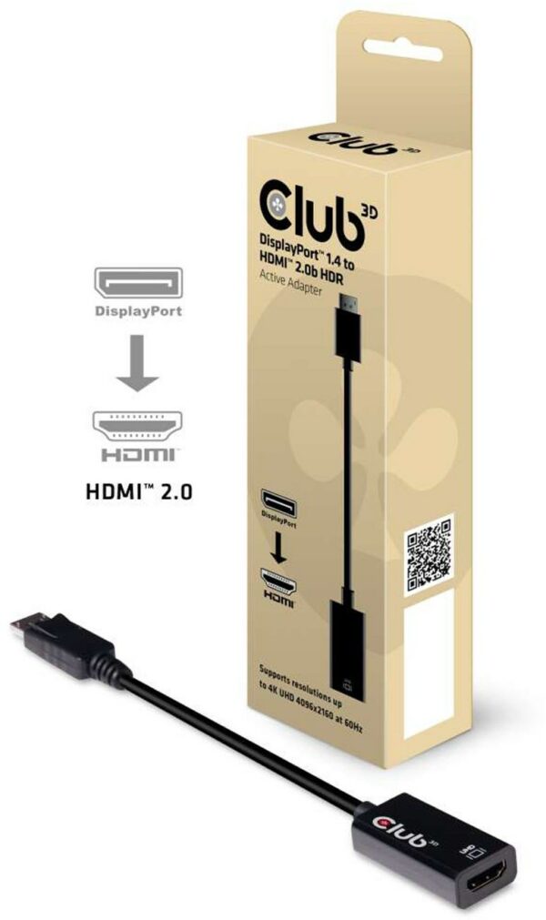 Club3D DP 1.4 St. > HDMI 2.0 Bu. Adapter HDR aktiv