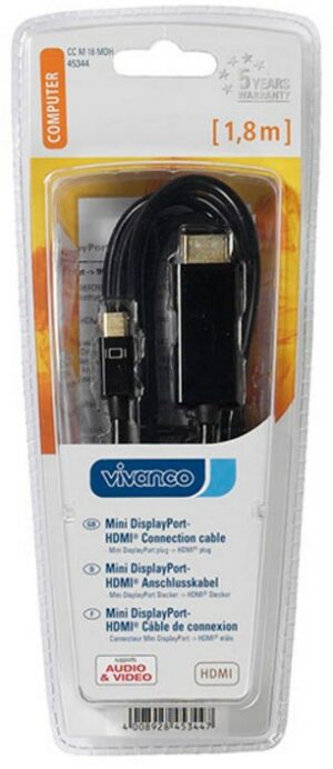 Vivanco Mini DisplayPort > HDMI Kabel 1