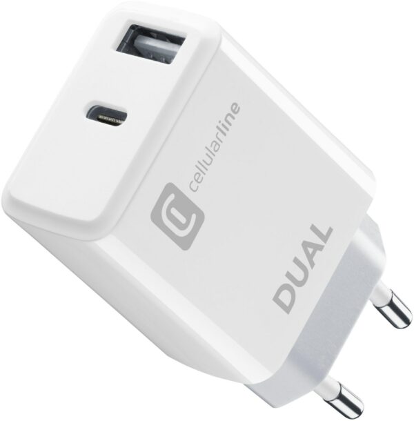 Cellular Line Dual Charger (20W) weiß