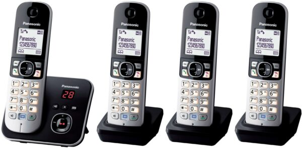 Panasonic KX-TG6824GB Schnurlostelefon mit Anrufbeantworter schwarz