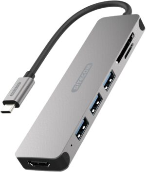 Sitecom USB-C Hub + Card Reader + HDMI silber/schwarz