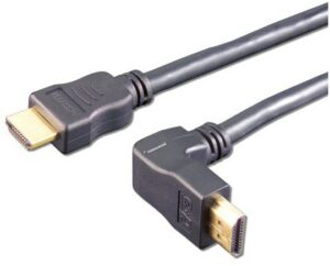 e + p HDW 4 HDMI-Winkelkabel (2m) Stecker Typ-A > Stecker Typ-A (360°) schwarz