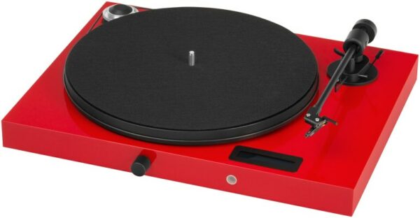 Pro-Ject Juke Box E Plattenspieler mit Ortofon OM 5E Tonabnehmer rot