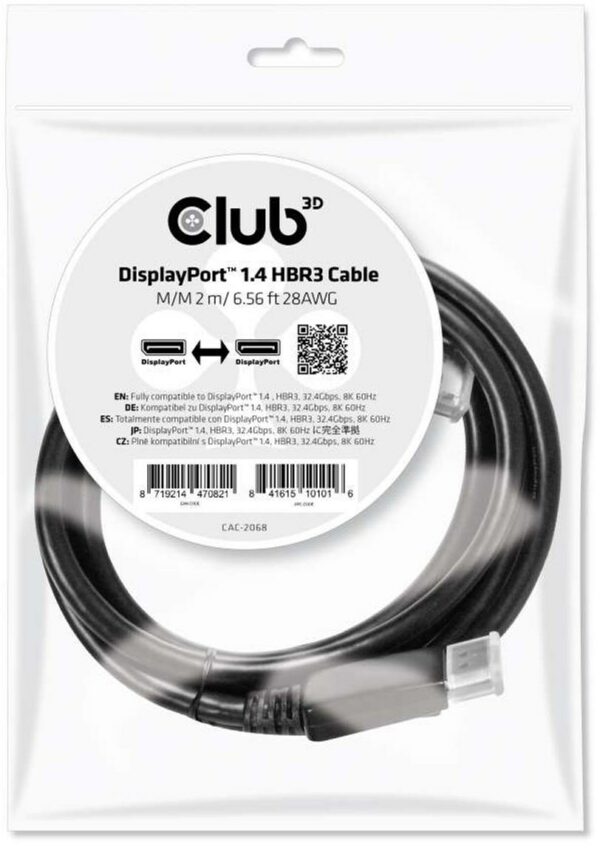 Club3D DP 1.4 St. > DP 1.4 St. Kabel (2m)