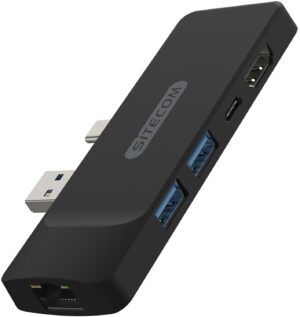 Sitecom CN-417 USB-C 5in2 Adapter Netzteil für Microsoft Surface Pro 7 schwarz