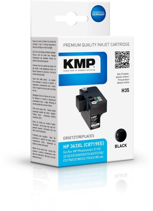 KMP H35 (1.000 S.) Tintenpatrone ersetzt HP 363XL (C8719EE) schwarz