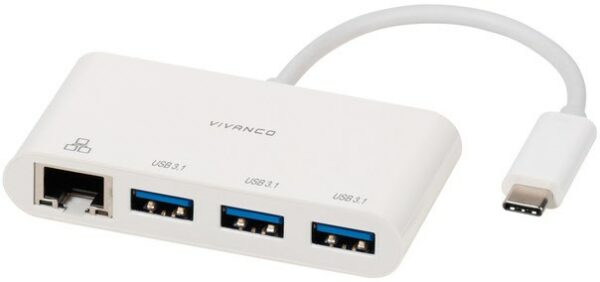 Vivanco CC UC UA3RJ45 USB-C > LAN + Hub