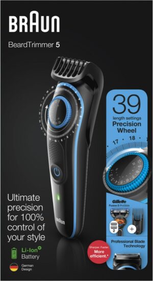 Braun BT 5240 BeardTrimmer Bartschneider schwarz/blau