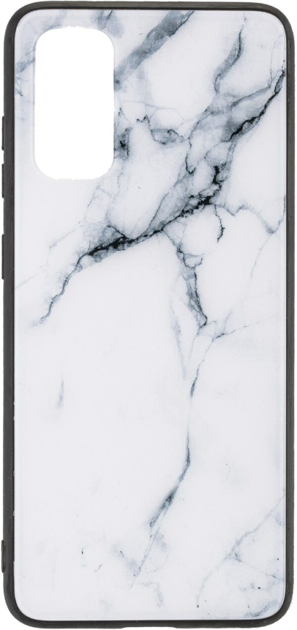 Commander Glas Back Cover Marble für Galaxy S20 weiß