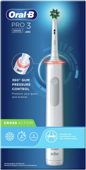 Oral-B Pro 3 3000 Cross Action Elektrische Zahnbürste weiß