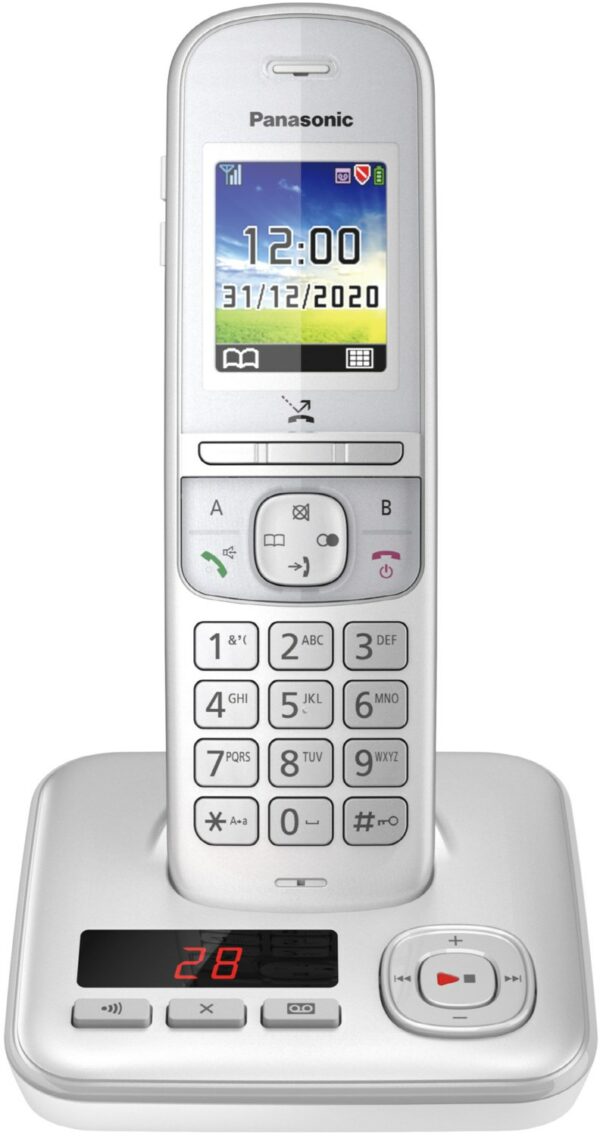 Panasonic KX-TGH720GG Schnurlostelefon mit Anrufbeantworter perlsilber