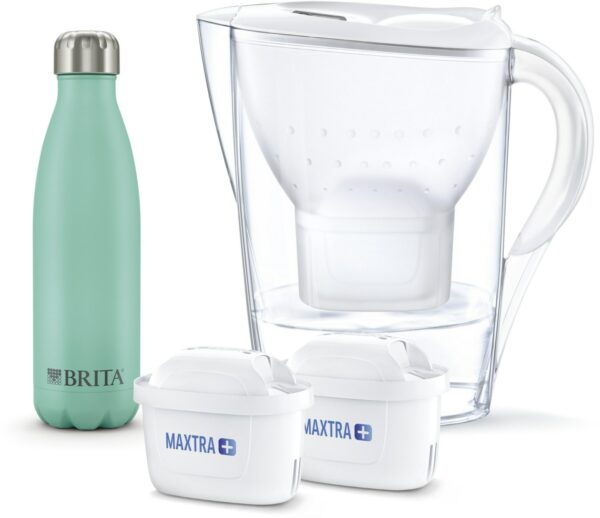 Brita Marella inkl. 2 Maxtra+ + IsoFlasche Wasserfilter weiß