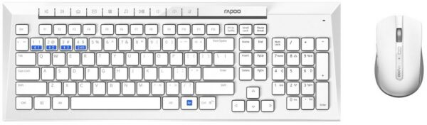 Rapoo 8200M Kabelloses Tastatur-Set weiß