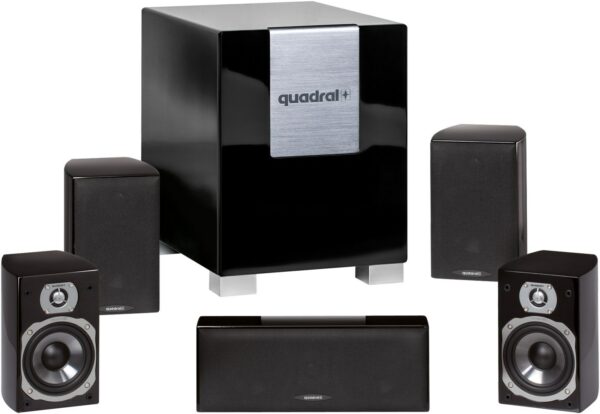 Quadral Chromium Style Surround 2008 Set 5.1 A/V-Laustsprechersystem mit Aktiv-Subwoofer schwarz hochglanz