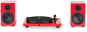 Pro-Ject Set Juke Box E + Speaker Box 5 Plattenspieler mit Bluetooth hochglanz rot