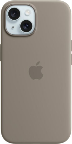 Apple Silikon Case mit MagSafe für iPhone 15 tonbraun