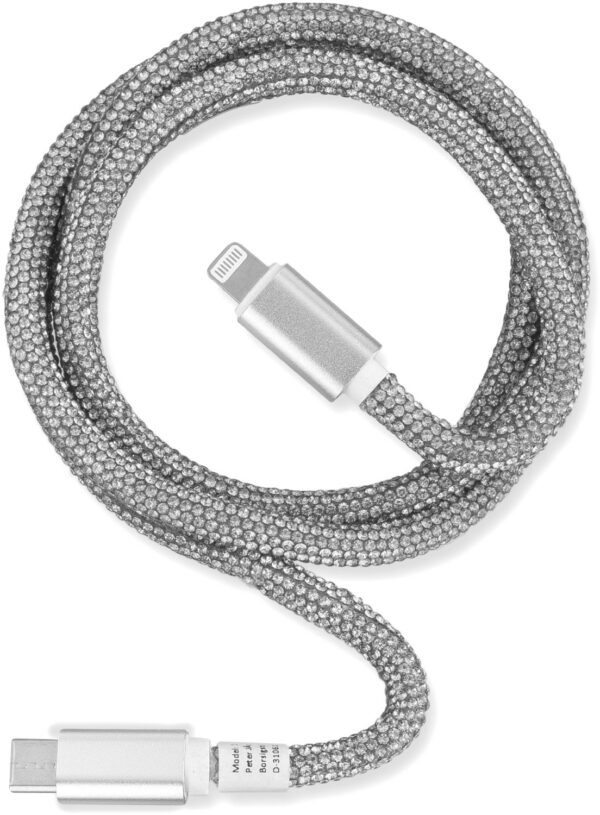 OHLALA! Type-C > Lightn. Glamour Kabel (1m) silber