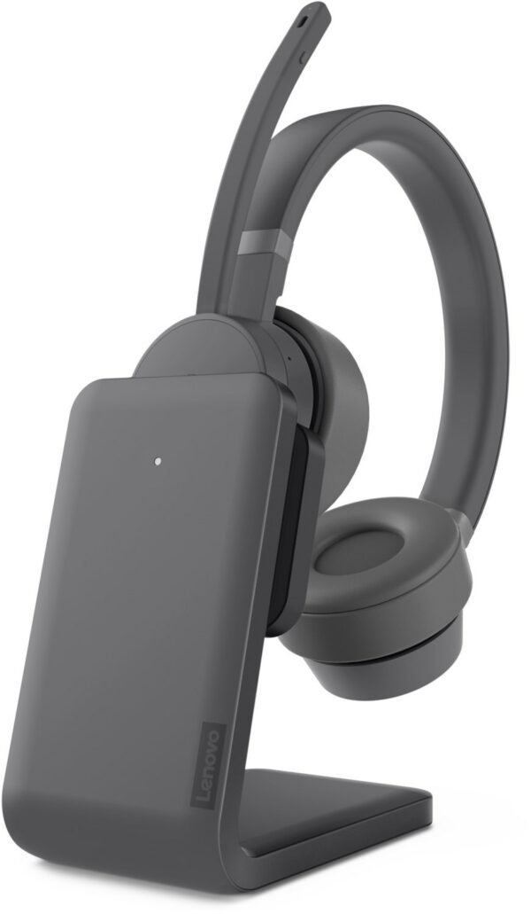 Lenovo Go Wireless Headset mit Ladestation sturmgrau