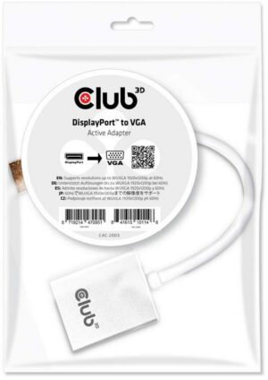 Club3D DP St. > VGA Bu. aktiver Adapter