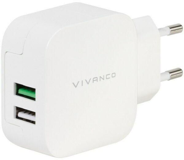 Vivanco CHARGVVUSB3.4AW 2fach Ladenetzteil weiß