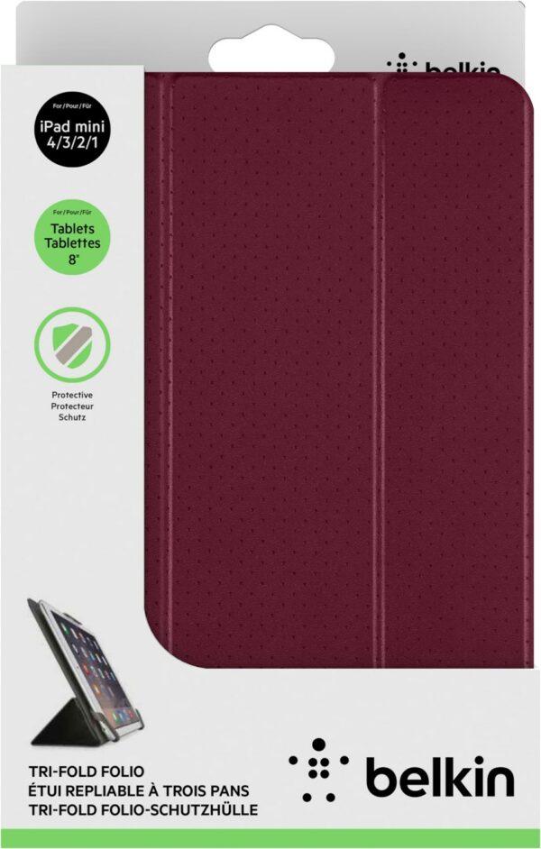 Belkin Univ. Perforated Tri Fold Cover 8" Tablet-Cover m. Stand dunkelrot