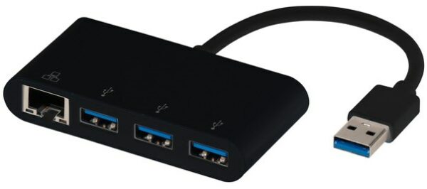 Vivanco USB > LAN Adapter + 3x USB schwarz