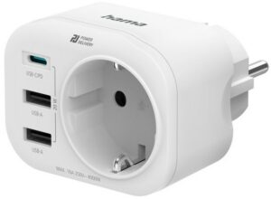 Hama Steckdosenadapter 4-fach weiss