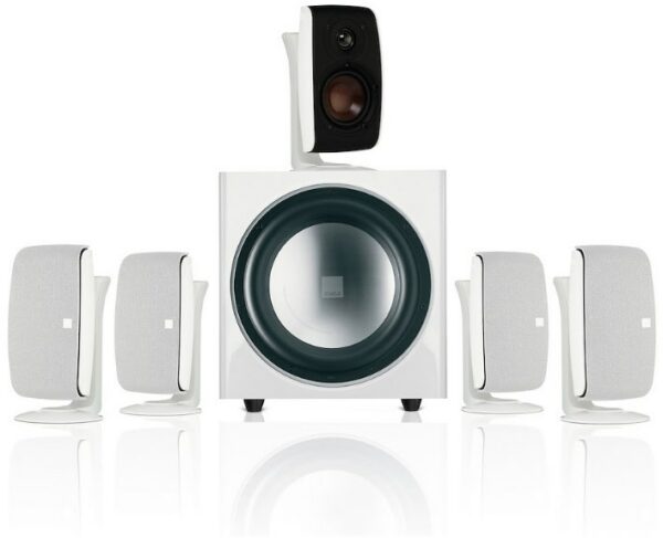 Dali Fazon Sat 5.1 SET mit SUB E-9 F 5.1 A/V-Lautsprechersystem mit Aktiv-Subwoofer weiss hochglanz