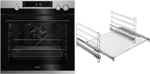 AEG BFH57602V2 Einbaubackofen bestehend aus BSS57606BM + TR2LFV edelstahl/cleansteel / A+