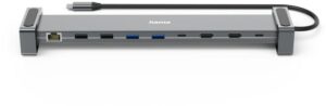 Hama 9 Port USB-C-Docking-Station grau