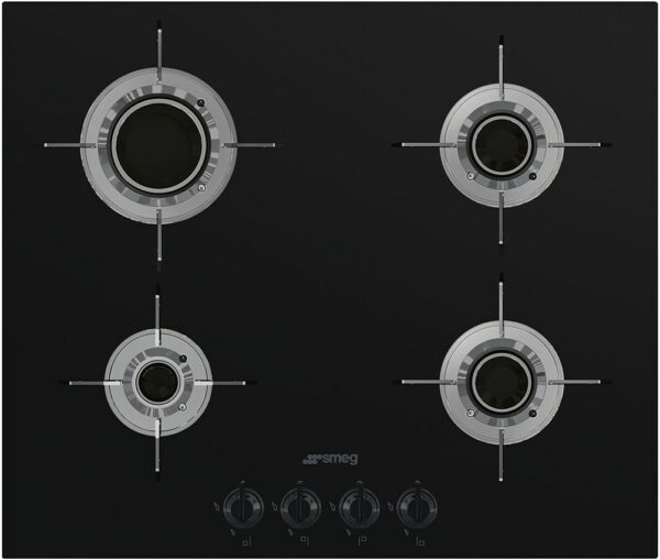 Smeg PVL664CN Gas-Glaskeramik-Kochfeld schwarz