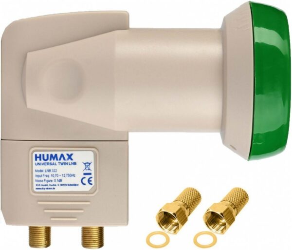 Humax Green Power 322 Twin-LNB inkl. F-Stecker (2x) beige/grün