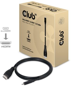 Club3D Micro HDMI > HDMI 2.0 Kabel 4K (1m) Stecker > Stecker