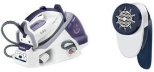 Tefal SET GV7556 Express Easy Control Bügelstation  bestehend  aus GV7556 + JB1013 weiß/purple