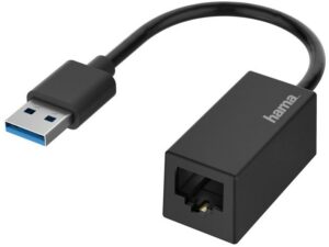 Hama USB-A auf RJ45/LAN-Adapter Gigabit Ethernet 10/100/1000 Mbit/s schwarz