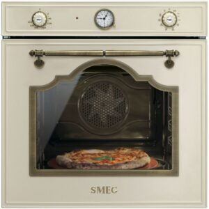 Smeg SFP750POPZ Einbaubackofen creme/messing-antik / A